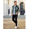 image:imageCOOFANDY Mens Flannel Shirts Long Sleeve Plaid Shirt Jacket Button Down Shirt with PocketsGreen