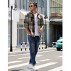 image:imageCOOFANDY Mens Flannel Shirts Long Sleeve Plaid Shirt Jacket Button Down Shirt with PocketsKhaki