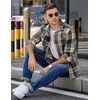 image:imageCOOFANDY Mens Flannel Shirts Long Sleeve Plaid Shirt Jacket Button Down Shirt with PocketsKhaki