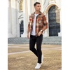 image:imageCOOFANDY Mens Flannel Shirts Long Sleeve Plaid Shirt Jacket Button Down Shirt with PocketsOrange