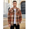image:imageCOOFANDY Mens Flannel Shirts Long Sleeve Plaid Shirt Jacket Button Down Shirt with PocketsOrange