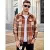 image:imageCOOFANDY Mens Flannel Shirts Long Sleeve Plaid Shirt Jacket Button Down Shirt with PocketsOrange