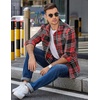 image:imageCOOFANDY Mens Flannel Shirts Long Sleeve Plaid Shirt Jacket Button Down Shirt with PocketsRed