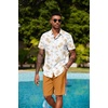 image:imageCOOFANDY Mens Hawaiian 2 Piece Outfits Floral Button Down Shirt and Shorts Vacation Outfits Summer Beach Matching SetIsland Sailboat Orange