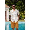 image:imageCOOFANDY Mens Hawaiian 2 Piece Outfits Floral Button Down Shirt and Shorts Vacation Outfits Summer Beach Matching SetIsland Sailboat Orange