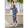 image:imageCOOFANDY Mens Hawaiian 2 Piece Outfits Floral Button Down Shirt and Shorts Vacation Outfits Summer Beach Matching SetLeaf Green