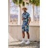 image:imageCOOFANDY Mens Hawaiian 2 Piece Outfits Floral Button Down Shirt and Shorts Vacation Outfits Summer Beach Matching SetLeaf Green