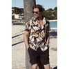 image:imageCOOFANDY Mens Hawaiian 2 Piece Outfits Floral Button Down Shirt and Shorts Vacation Outfits Summer Beach Matching SetPalm Leaf Black