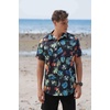 image:imageCOOFANDY Mens Hawaiian 2 Piece Outfits Floral Button Down Shirt and Shorts Vacation Outfits Summer Beach Matching SetPineapple Leaf Black