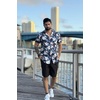 image:imageCOOFANDY Mens Hawaiian 2 Piece Outfits Floral Button Down Shirt and Shorts Vacation Outfits Summer Beach Matching SetWhite Floral Navy