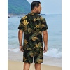 image:imageCOOFANDY Mens Hawaiian Matching Set Summer Beach 2 Piece Outfits Flower Button Down Shirts and Shorts Vacation Outfits01black