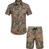 image:imageCOOFANDY Mens Hawaiian Matching Set Summer Beach 2 Piece Outfits Flower Button Down Shirts and Shorts Vacation Outfits01hand Painted Flowers