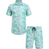 image:imageCOOFANDY Mens Hawaiian Matching Set Summer Beach 2 Piece Outfits Flower Button Down Shirts and Shorts Vacation OutfitsCoconut Tree