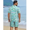 image:imageCOOFANDY Mens Hawaiian Matching Set Summer Beach 2 Piece Outfits Flower Button Down Shirts and Shorts Vacation OutfitsCoconut Tree