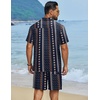 image:imageCOOFANDY Mens Hawaiian Matching Set Summer Beach 2 Piece Outfits Flower Button Down Shirts and Shorts Vacation OutfitsNavy