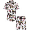 image:imageCOOFANDY Mens Hawaiian Matching Set Summer Beach 2 Piece Outfits Flower Button Down Shirts and Shorts Vacation OutfitsPineapple Flower