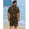 image:imageCOOFANDY Mens Hawaiian Matching Set Summer Beach 2 Piece Outfits Flower Button Down Shirts and Shorts Vacation OutfitsYellow Paisley