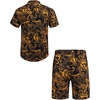 image:imageCOOFANDY Mens Hawaiian Matching Set Summer Beach 2 Piece Outfits Flower Button Down Shirts and Shorts Vacation OutfitsYellow Paisley