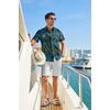 image:imageCOOFANDY Mens Hawaiian Shirt Short Sleeve Button Down Beach Vacation Shirt Retro Summer Tropical ShirtsTeal Green Vintage Floral Oil Print