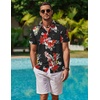 image:imageCOOFANDY Mens Hawaiian Shirt Short Sleeve Button Down Shirt Tropical Summer Beach ShirtAnimalparrot