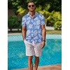 image:imageCOOFANDY Mens Hawaiian Shirt Short Sleeve Button Down Shirt Tropical Summer Beach ShirtFlowerlight Blue