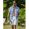 image:imageCOOFANDY Mens Hawaiian Shirt Short Sleeve Button Down Shirt Tropical Summer Beach ShirtFlowerlight Blue
