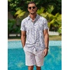 image:imageCOOFANDY Mens Hawaiian Shirt Short Sleeve Button Down Shirt Tropical Summer Beach ShirtLeaflight Purple