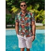 image:imageCOOFANDY Mens Hawaiian Shirt Short Sleeve Button Down Shirt Tropical Summer Beach ShirtMonsteraorange