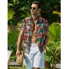 image:imageCOOFANDY Mens Hawaiian Shirt Short Sleeve Button Down Shirt Tropical Summer Beach ShirtMonsteraorange