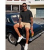 image:imageCOOFANDY Mens Henley Shirts Short Sleeve Texture Casual Button Henley Summer Classic Basic Tee Shirts01black