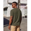 image:imageCOOFANDY Mens Henley Shirts Short Sleeve Texture Casual Button Henley Summer Classic Basic Tee ShirtsArmy Green