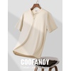image:imageCOOFANDY Mens Henley Shirts Short Sleeve Texture Casual Button Henley Summer Classic Basic Tee ShirtsBeige