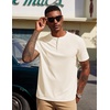 image:imageCOOFANDY Mens Henley Shirts Short Sleeve Texture Casual Button Henley Summer Classic Basic Tee ShirtsBeige