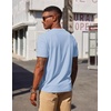 image:imageCOOFANDY Mens Henley Shirts Short Sleeve Texture Casual Button Henley Summer Classic Basic Tee ShirtsLight Blue
