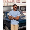 image:imageCOOFANDY Mens Henley Shirts Short Sleeve Texture Casual Button Henley Summer Classic Basic Tee ShirtsLight Blue