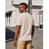 image:imageCOOFANDY Mens Henley Shirts Short Sleeve Texture Casual Button Henley Summer Classic Basic Tee ShirtsLight Khaki