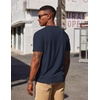 image:imageCOOFANDY Mens Henley Shirts Short Sleeve Texture Casual Button Henley Summer Classic Basic Tee ShirtsNavy Blue