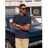 image:imageCOOFANDY Mens Henley Shirts Short Sleeve Texture Casual Button Henley Summer Classic Basic Tee ShirtsNavy Blue