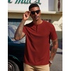 image:imageCOOFANDY Mens Henley Shirts Short Sleeve Texture Casual Button Henley Summer Classic Basic Tee ShirtsWine Red