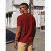 image:imageCOOFANDY Mens Henley Shirts Short Sleeve Texture Casual Button Henley Summer Classic Basic Tee ShirtsWine Red