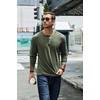 image:imageCOOFANDY Mens Henley TShirt Long Sleeve Casual Lightweight Pullover Shirts Soft Stretch Basic Tees Fall TopsArmy Green