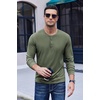 image:imageCOOFANDY Mens Henley TShirt Long Sleeve Casual Lightweight Pullover Shirts Soft Stretch Basic Tees Fall TopsArmy Green