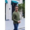 image:imageCOOFANDY Mens Henley TShirt Long Sleeve Casual Lightweight Pullover Shirts Soft Stretch Basic Tees Fall TopsArmy Green
