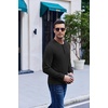 image:imageCOOFANDY Mens Henley TShirt Long Sleeve Casual Lightweight Pullover Shirts Soft Stretch Basic Tees Fall TopsBlack