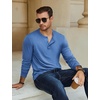 image:imageCOOFANDY Mens Henley TShirt Long Sleeve Casual Lightweight Pullover Shirts Soft Stretch Basic Tees Fall TopsBlue
