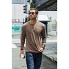 image:imageCOOFANDY Mens Henley TShirt Long Sleeve Casual Lightweight Pullover Shirts Soft Stretch Basic Tees Fall TopsBrown