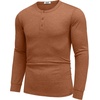 image:imageCOOFANDY Mens Henley TShirt Long Sleeve Casual Lightweight Pullover Shirts Soft Stretch Basic Tees Fall TopsCaramel