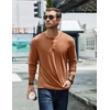image:imageCOOFANDY Mens Henley TShirt Long Sleeve Casual Lightweight Pullover Shirts Soft Stretch Basic Tees Fall TopsCaramel