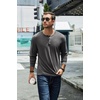 image:imageCOOFANDY Mens Henley TShirt Long Sleeve Casual Lightweight Pullover Shirts Soft Stretch Basic Tees Fall TopsDark Grey