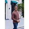 image:imageCOOFANDY Mens Henley TShirt Long Sleeve Casual Lightweight Pullover Shirts Soft Stretch Basic Tees Fall TopsDark Red